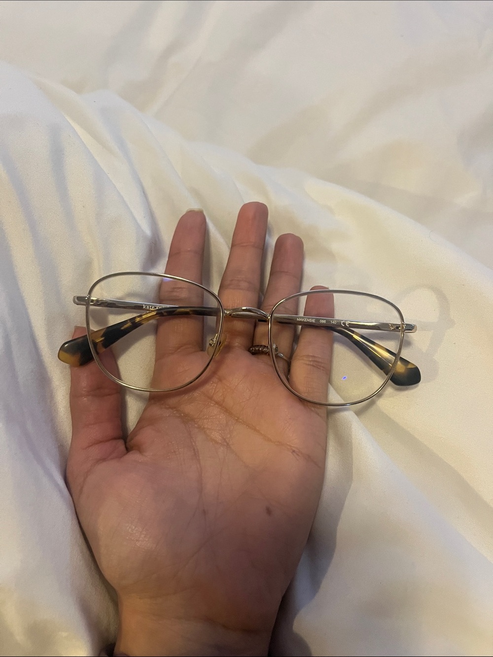 kate spade Gold Metal Frame Glasses with Tortoiseshell Temples